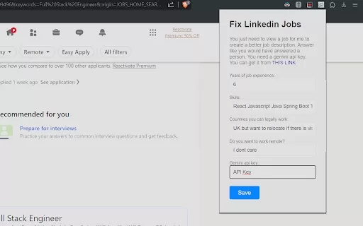 LinkedIn Job Description Summarizer - Chrome Extension