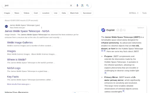 Copilot in Google - Chrome Extension