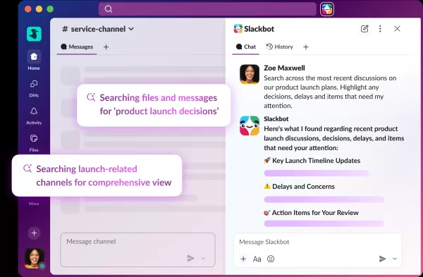 Salesforce relaunches Slackbot as an AI agent for Business+ and Enterprise+ customers. The new Slackbot can now find information, draft emails, and schedule meetings within Slack, while also connecting to external tools like Microsoft Teams and Google Drive.