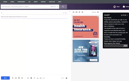 ChatGPT Yahoo Mail Chrome Extension - Chrome Extension