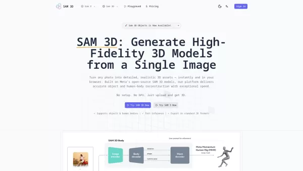 SAM 3D – Image to 3D Online