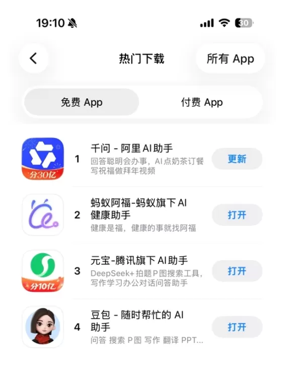 Alibabas Tongyi and Ant Groups Afu topped Apples China App Store downloads on Feb 11 driven by marketing campaigns Afu partnered with CCTV and connects 5000 hospitals and 300000 doctors nationwide