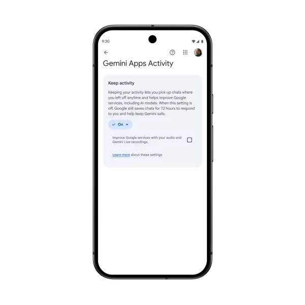 Keep Activity will stay turned off if you’ve disabled “Gemini Apps Activity.”