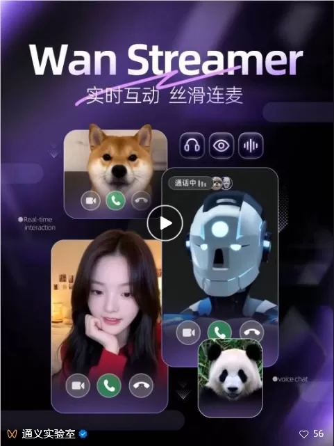 Tongyi Lab hat Wan-Streamer v0.2 veröffentlicht, ein durchgängiges multimodales KI-Modell, das eine Reaktionsverzögerung von 550 ms für die Echtzeit-Interaktion von Angesicht zu Angesicht erreicht. Es integriert Hören, Sehen, Sprechen und Handeln in einem einzigen Transformer, wobei die Videoauflösung auf 640 × 368 erhöht wurde. Die Streaming-Architektur ermöglicht eine Verarbeitungszeit von 160 ms und unterstützt digitale Humanoide in voller Körpergröße für Anwendungen wie Nachhilfe und Beratung.